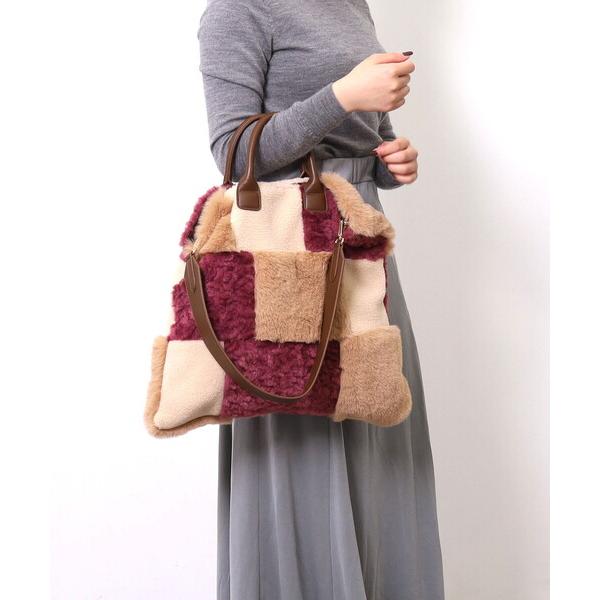 エコバッグ ｐａｐｐｙ　エコファーパッチワーク２ＷＡＹスクエアバッグ／Ａ４対応