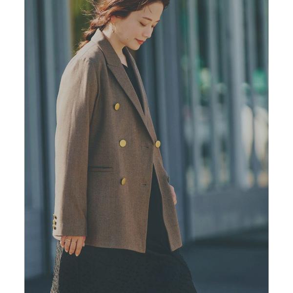 ジャケット テーラードジャケット 高山直子さんコラボ/ダブルロングジャケット/EiiS/133567...