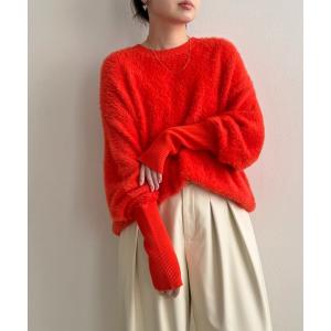 ニット セーター カラーフェザーニットトップス レディース