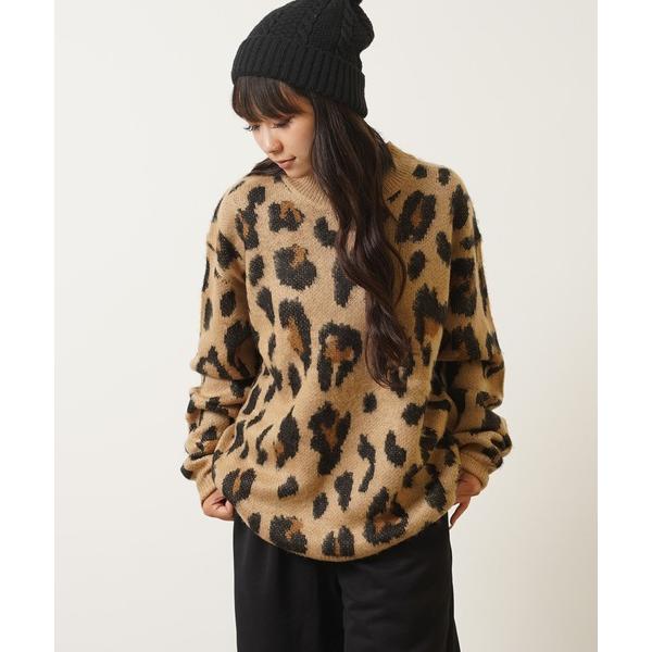 セーター ニット モヘアライク 総柄 クルーネック ニット / Mohaalike Crew Nec...