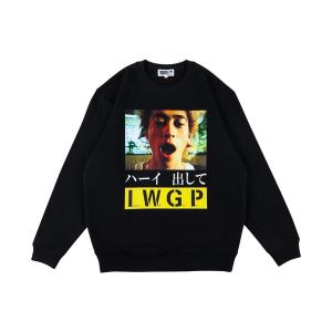 トレーナー スウェット MLE×I.W.G.P.PHOTO MESSAGE SWEATSHIRT ”ハーイ 出して メンズ