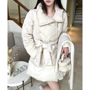 コート アウター ビジューパフィージャケットコート レディース