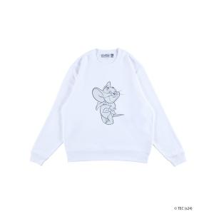 トレーナー スウェット 「公式」トムとジェリー　MLE「TOM and JERRY」　クルーネックスウェットシャツ　タフィー レディース メンズ