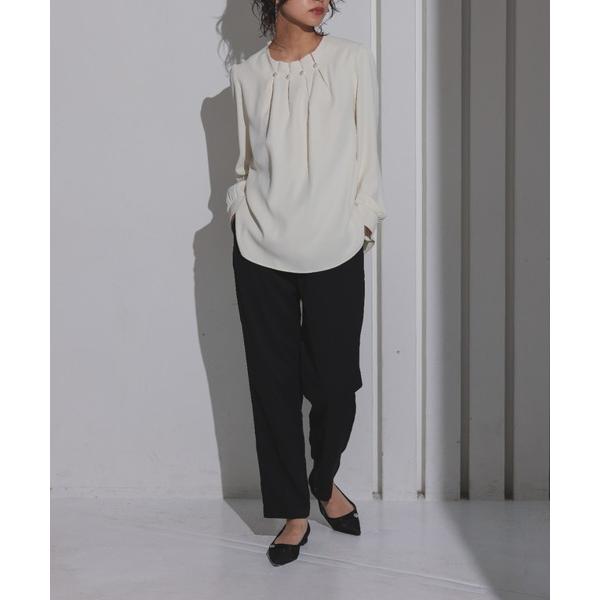 パンツドレス パールタックブラウス＋パンツセットアップ　セレモニーセットアップ　パンツドレス　「5サ...