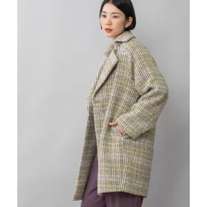 コート チェスターコート ループチェック バレルコート レディース