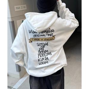 パーカー 「MARK GONZALES / マークゴンザレス」別注 ビッグシルエット イラストバックプリント プルオーバーパーカー フーディー カット