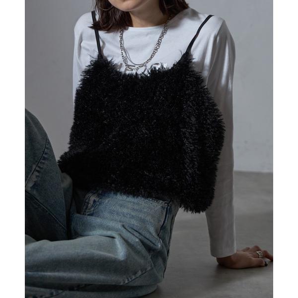 ベスト ジレ もこもこボアキャミビスチェ レディース