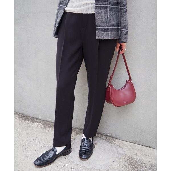 スラックス パンツ 「美脚シルエット」ダブルクロスセンタープレスパンツ/オフィスカジュアル レディー...