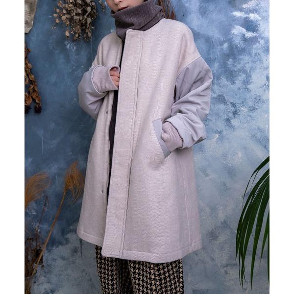 コート ジャケット 「Nora Lily」Quilting Sleeve Collar-less B...