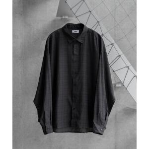 SINSS シャツ Ombre cropped open collar shirt / オンブレクロップド