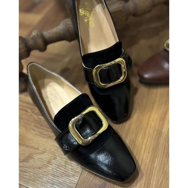 シューズ バックル使いローヒールシューズ/ananotherangelus/fint　フィント レデ...