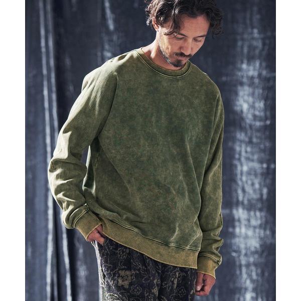 トレーナー スウェット msw1542-Vintage texture oversized swea...