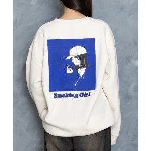 トレーナー スウェット 裏起毛 back print illustration sweat shirt/バックプリント イラスト スウェットシャツ メンズ レディース
