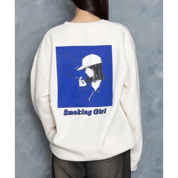 トレーナー スウェット back print illustration sweat shirt/バッ...