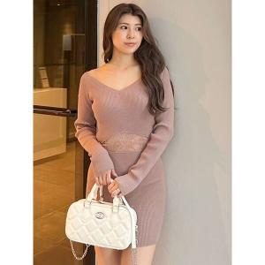 GYDA（ジェイダ） ワンピース LONG SLEEVE SIDE OPEN ニットミニ