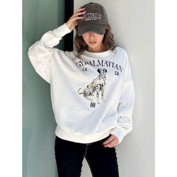 トレーナー スウェット GYDALMATIAN PHOTOトップス レディース