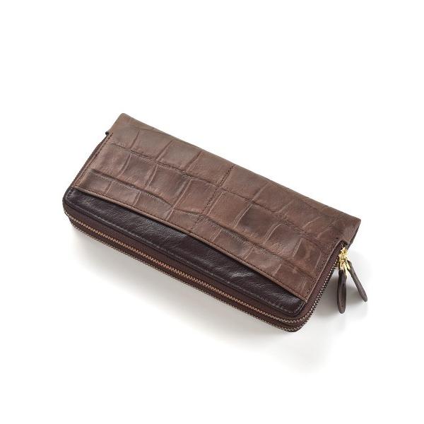 財布 牛革ダブルファスナー長財布 レディース