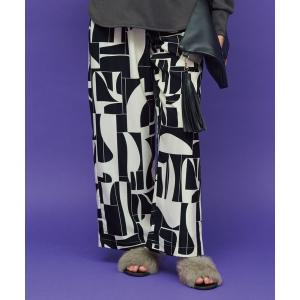 パンツ ジオメトリックウエストドロストパンツ レディース