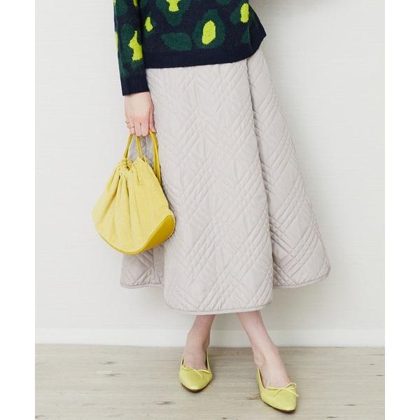 スカート 撥水加工チェックキルティングラップスカート