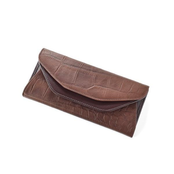 財布 牛革フラップ長財布 レディース