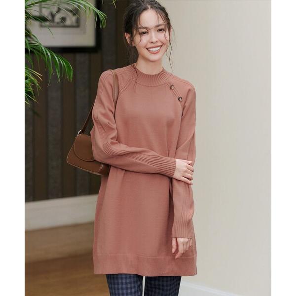 ニット セーター 「安田美沙子さん着用・選べる2type」ボタンニットチュニック レディース