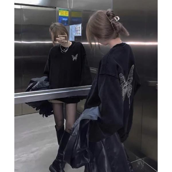 トレーナー スウェット 「.KOM/ドットケーオーエム」ヴィンテージライクバタフライピグメントスウェ...