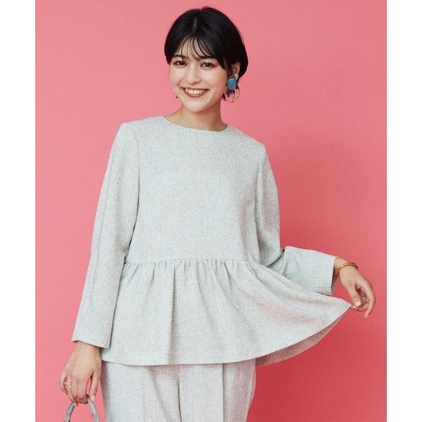 ブラウス シャツ 「JETSET SOLO PLUS」レジュールツイードペプラムブラウス レディース