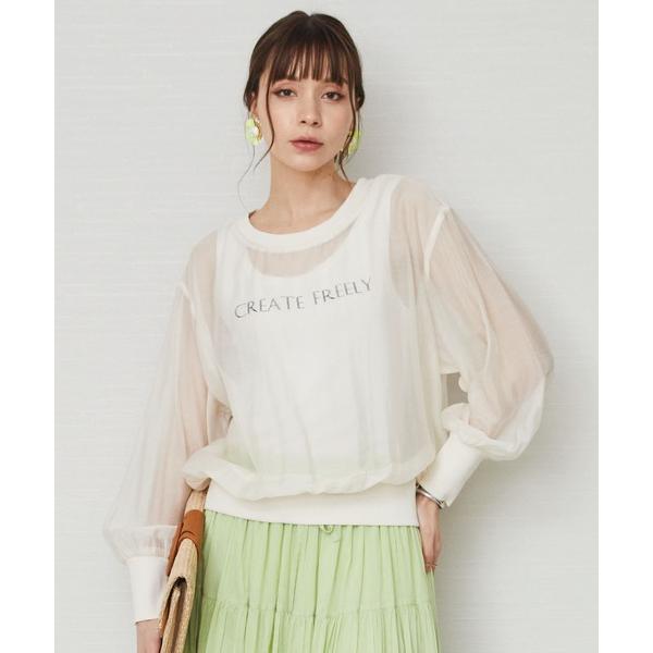 ブラウス シャツ ロゴシアーブラウス レディース