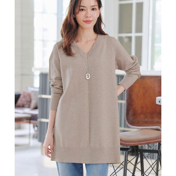 ニット セーター 「安田美沙子さん着用・選べる2type」もちニットチュニック レディース