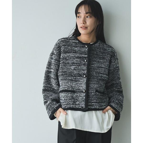 ジャケット ノーカラージャケット 「LEE 1・2月合併号掲載」パイルジャガードニットジャケット（セ...