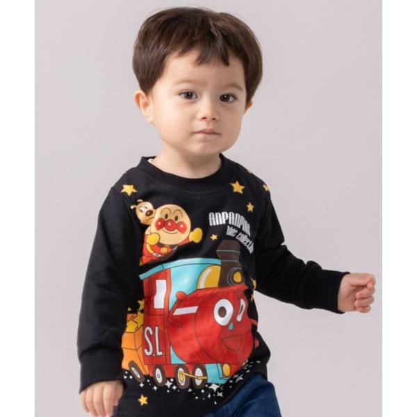 tシャツ つながるSLマン夜空柄長袖Tシャツ キッズ 子供服 男の子 女の子