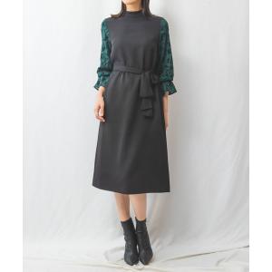 ワンピース 「NARACAMICIE」フロッキースリーブワンピース