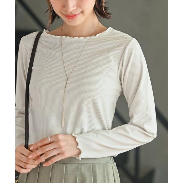 tシャツ 起毛リブメロークルーネックカットソー レディース