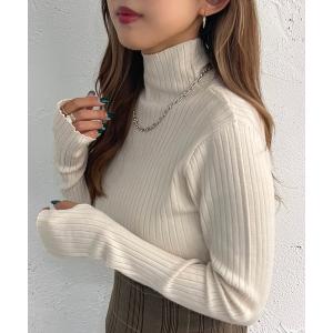 ニット セーター タートルネックフィンガーホール...の商品画像