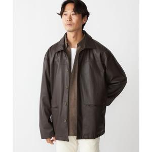 BEAMS（ビームス） ブルゾン アウター ワイドフィット レザー ジップ