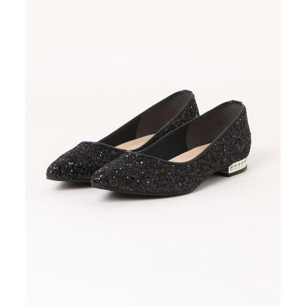 パンプス MERMAID マーメイド ポインテッドクリッターパールヒールフラットパンプス