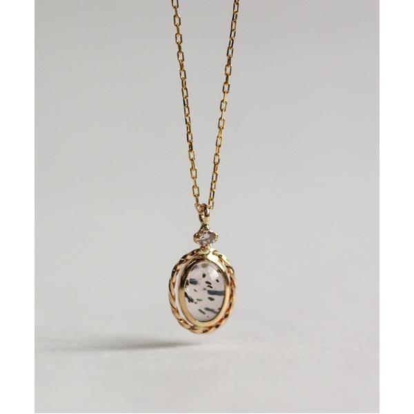 ネックレス ドッティドピンククォーツ / ダイヤモンド ネックレス | K10YG レディース