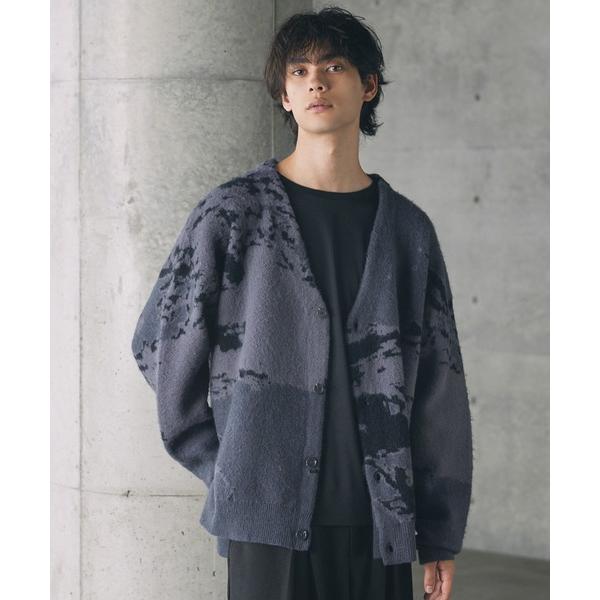 カーディガン ルーズシルエットモヘアライクサイドスリットカーディガン メンズ