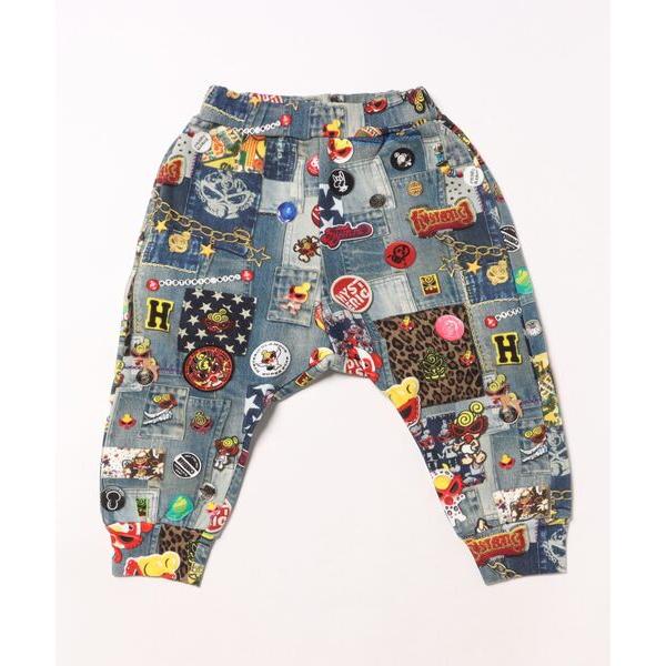 パンツ SCRATCH DENIM総柄 Viscotex 膝下丈 サルエルパンツ キッズ 子供服 男...