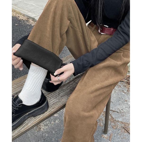 スラックス パンツ 「サイズ展開あり」 あったかいのに美脚見せ。裏起毛 コーデュロイ スラックス パ...