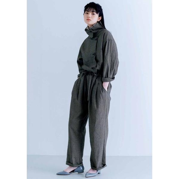 オールインワン ＭＥＤＥ１９Ｆ　千鳥格子のオールインワン「ブラック」 レディース