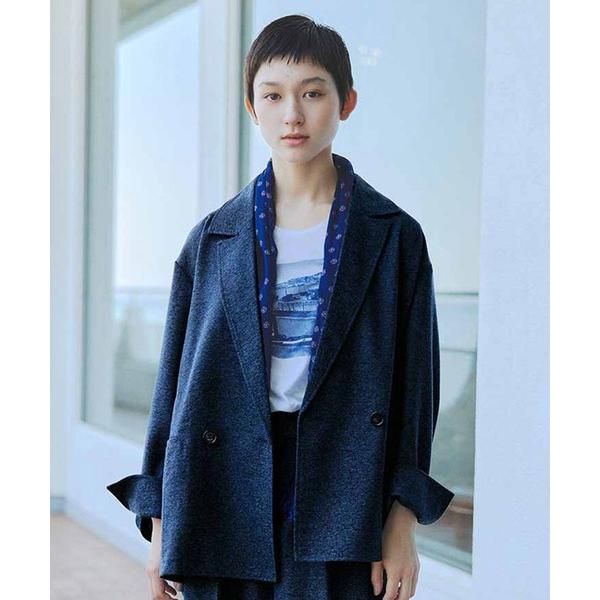 ジャケット テーラードジャケット ＭＥＤＥ１９Ｆ　ツイードライクなリラックスダブルジャケット レディ...