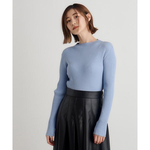 ニット セーター バック釦ラメリブニットプルオーバー レディース