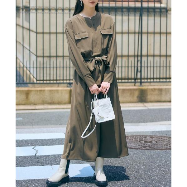 ワンピース 高身長　ワークシャツワンピース（トールサイズ）Essenave