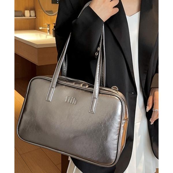 ハンドバッグ フェイクレザー シンプル スクエア ハンドバッグ