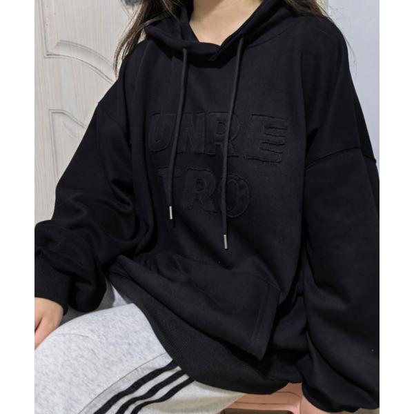 パーカー 「ユニセックス」スエードタッチ 立体ロゴプリントパーカー/フーディ メンズ レディース