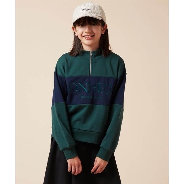 トレーナー  「130」ハーフジップ配色ロゴスウェット キッズ 子供服 女の子