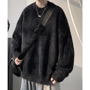 セーター ニット メンズ　シャギー クルー ニット メンズ