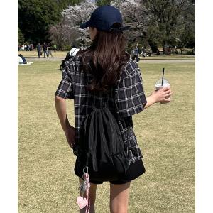 デイバック リュック kutirlune／メッシュポケットナップサック　バックパック レディース メンズ