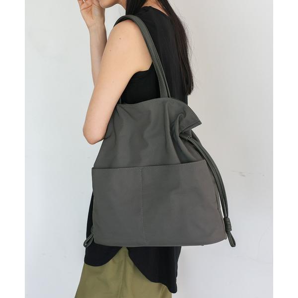 トートバッグ 撥水加工ナイロン巾着トートバッグ レディース